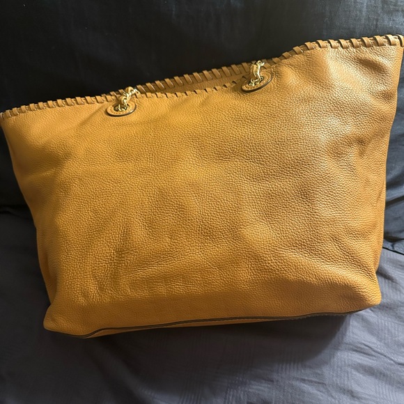 Tory Burch Marion Whipstitch Tote Tan - Picture 8 of 8